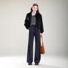 Women's 2025 Winter Woolen Micro Flare Velvet Pants: Floor-Length, Straight-Leg, Sports Casual