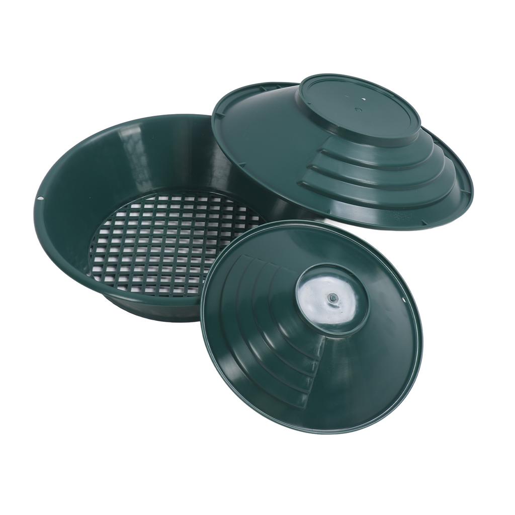 3PCS Gold Panning Pan ABS Plastic Gold Washing Pan Kit Hand Operated Round Gold Dredging