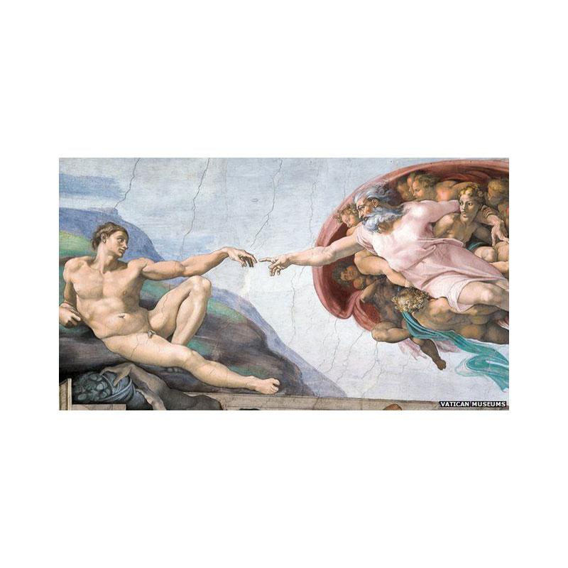 Микеланджело-Сотворение Адама знаменитой фигуры портрет холст картина абстрактный плакат настенное искусство гостиная украшение дома