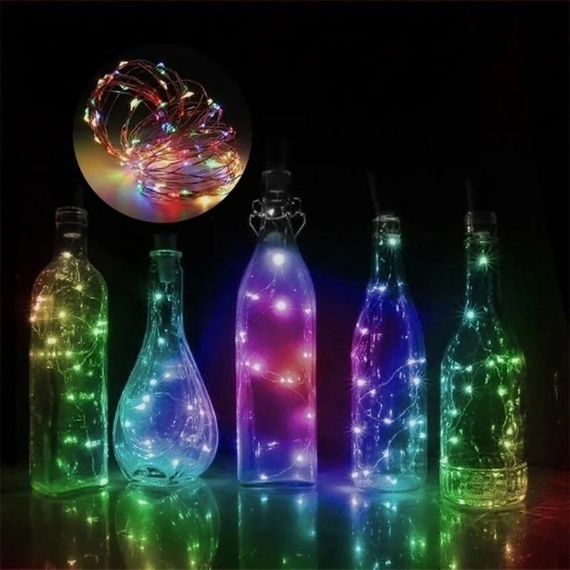 LED Night Elf Copper String Light Cork Shaped Wine Bottle Light Romantic Valentine's Day Party Decoration