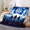 FC Schalke 04 Fan Flag Silhouette Print Fleece Blanket, Soft Warm Throw Blanket for Sofa Bed Football Fan Gift