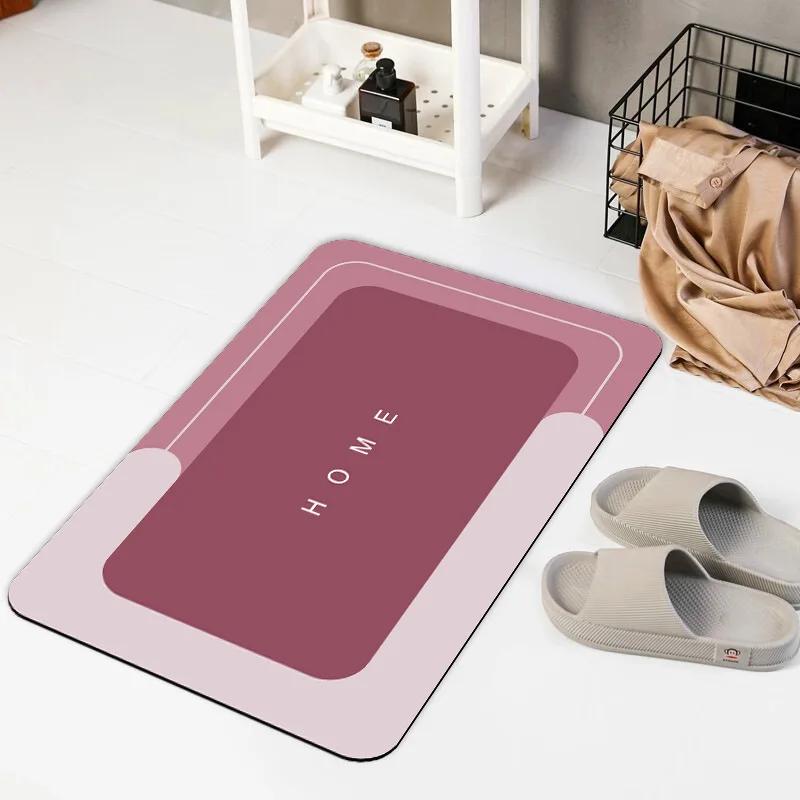 Коврики для ванной из диатомита, впитывающий нескользящий коврик для пола, коврик для ног, быстросохнущий коврик для душа и туалета, моющийся