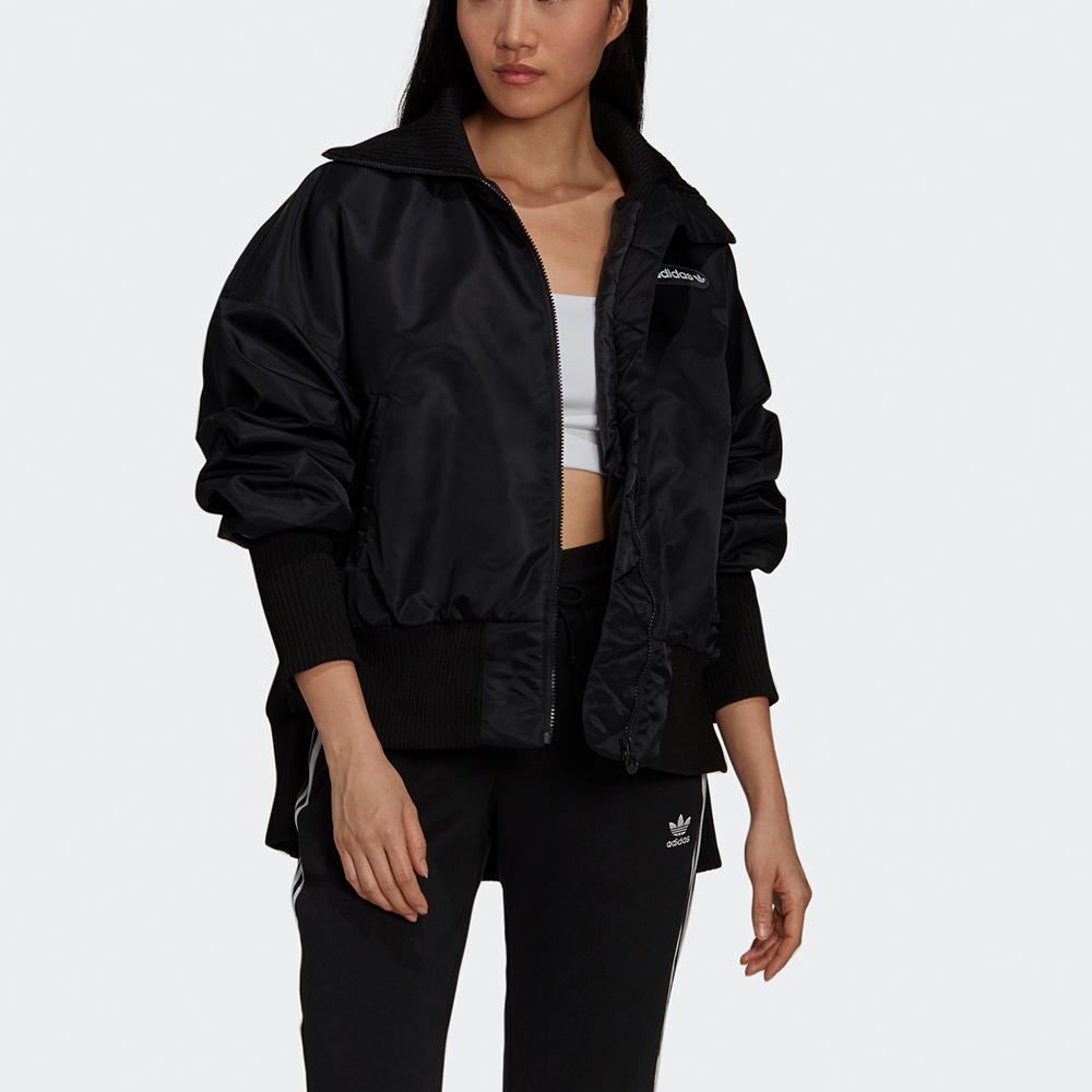 Adidas Оригинальная утепленная спортивная куртка-бомбер с резинкой, свободная, пилот, хлопковое пальто, женская зимняя куртка, черная GU1768