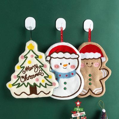 Полотенца для рук из кораллового флиса Супервпитывающие Кухонные Банные Полотенца Серия Рождество Санта Снеговик Салфетка для мытья рук Рождественские Подарки