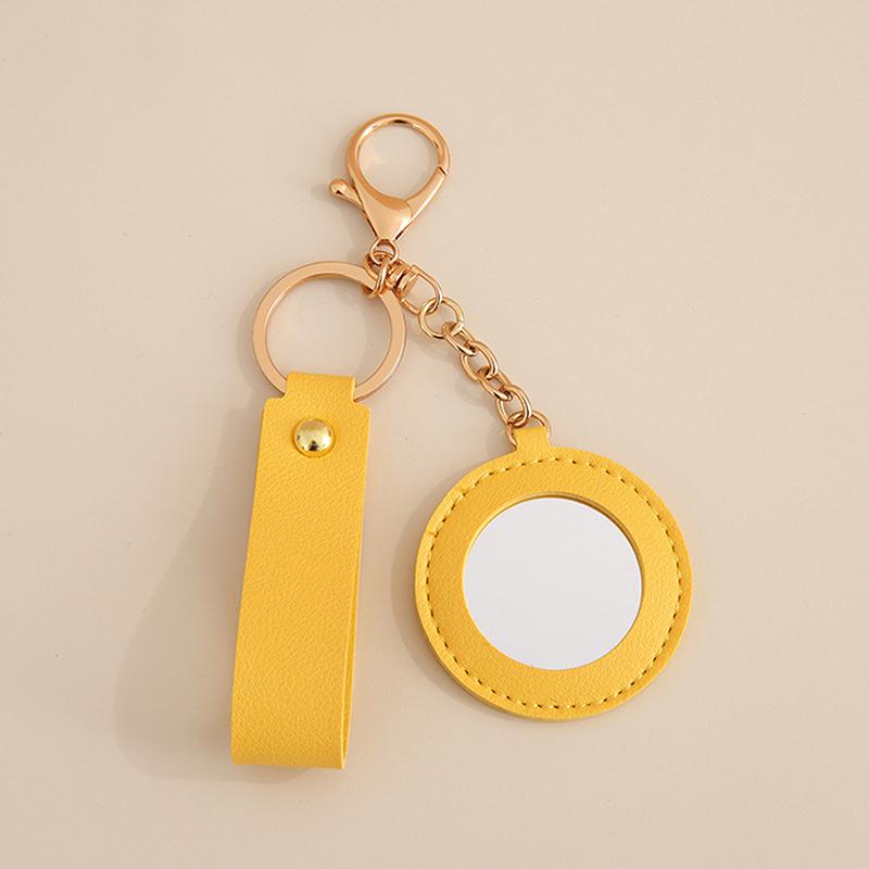 Творческий брелок из искусственной кожи с цветком в форме сердца, круглой формы, мини-сумка для макияжа, подвесное украшение для автомобиля, безделушка для женщин и девочек, подарок