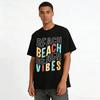 Casual BEACH VIBES Print Vacation Short Sleeve T-Shirt Unisex Pure cotton T-shirt