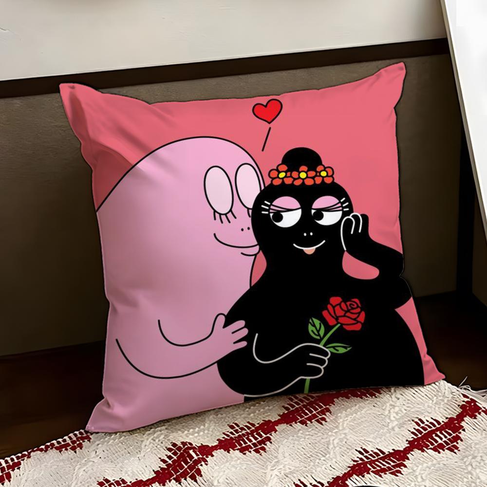 Cartoon Cute BBarbapapas Cushion Cover Reversible Soft Durable Pillow Cover Home Car MultiScene Use for Daily Comfort