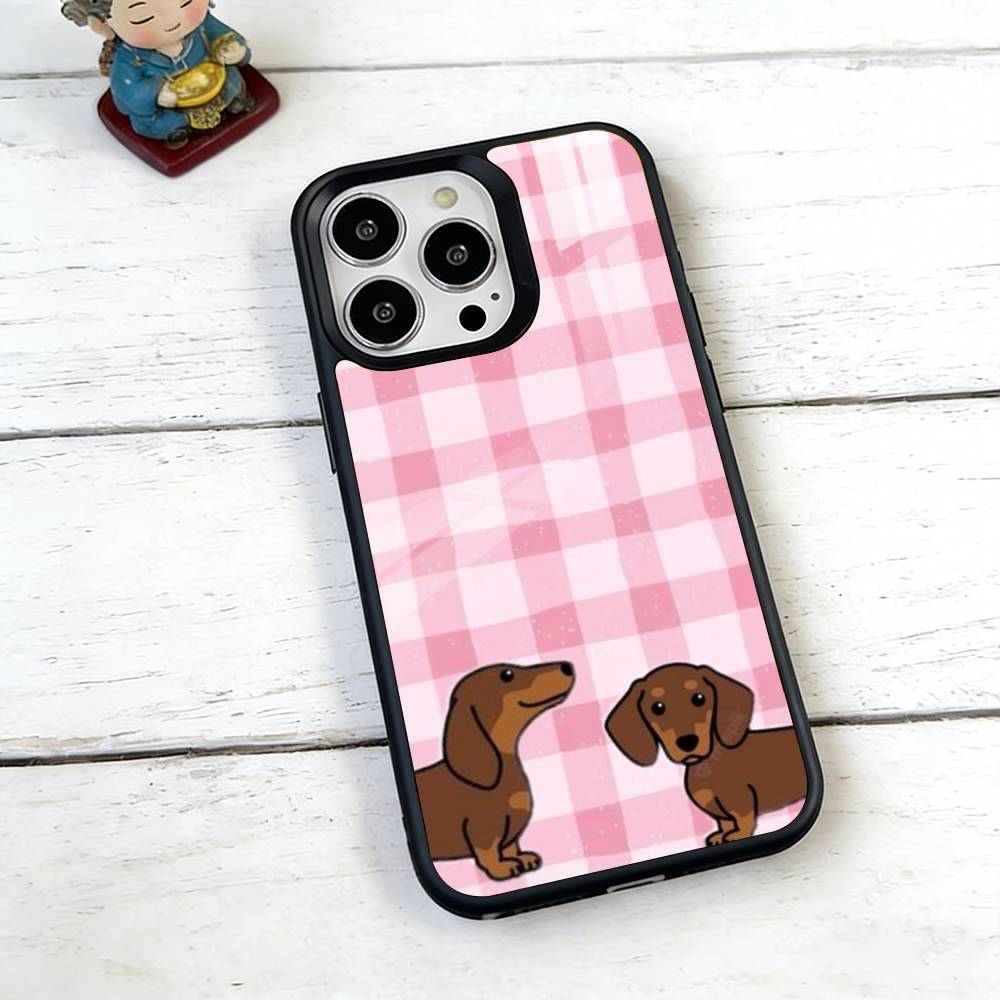 Милый Чехол для Телефона с Таксами Для iPhone17,16,15,14,13,12,11 Plus,Pro Магнитный Для Magsafe Беспроводной Зарядки