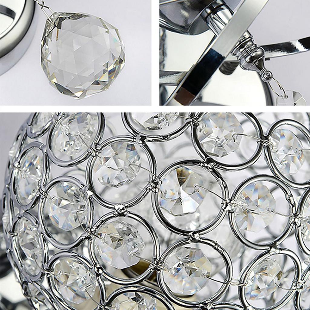 Crystal Wall Sconces Bedroom Wall Lamp Round Modern Bedside Wall Lights Dining Room Hallway Light