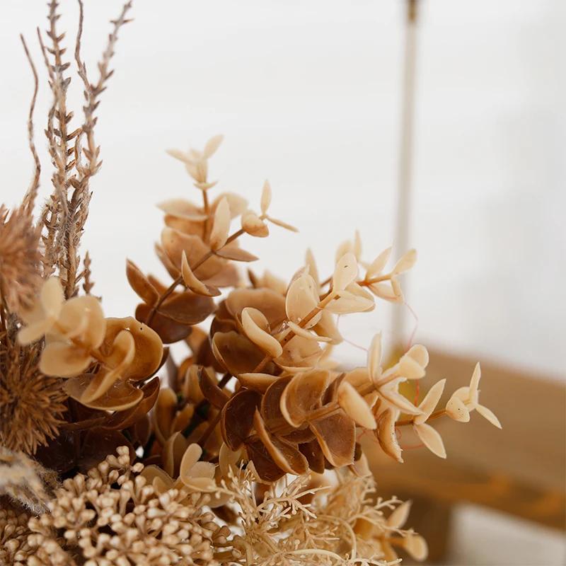 Artificial Plastic Flowers Eucalyptus Mistletoe Christmas Home Wedding Decoration Dandelion Bouquet Fake Floral DIY Arrangement