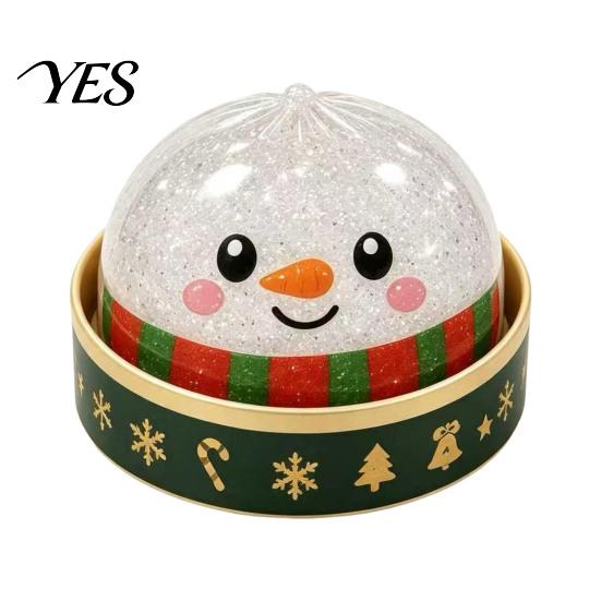 Jelly Texture Glitter Squeeze Toys Christmas Bun Toy with Steamer, Soft Sensory Fidget Toy, Cute Stress Reducing Desk Accessories Slow Rising