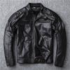Removable Inner Liner, Autumn and Winter Genuine Leather Jacket for Men, Standing Collar Leather Motorcycle Leather Jacket, Riding Suit