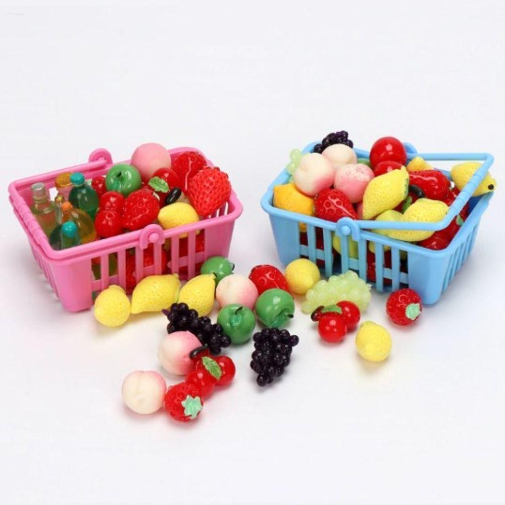 5pcs Mini Dollhouse Miniature Shopping Basket Plastic Kids Supermarket Tool  Doll House