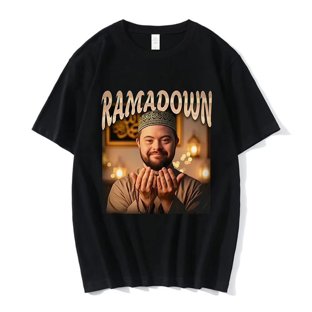RAMADOWN MEME Смешные Графические Футболки Мужская Одежда Мода Юмор Футболки с Коротким Рукавом Харадзюку Хлопок Повседневная Оверсайз Футболка