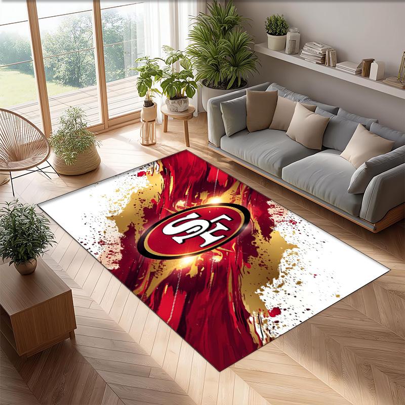 San Francisco 49ers Crystal Velvet Carpet Soft Anti?Slip Floor Mat Comfortable Home Living Room Bedroom Decor Rug
