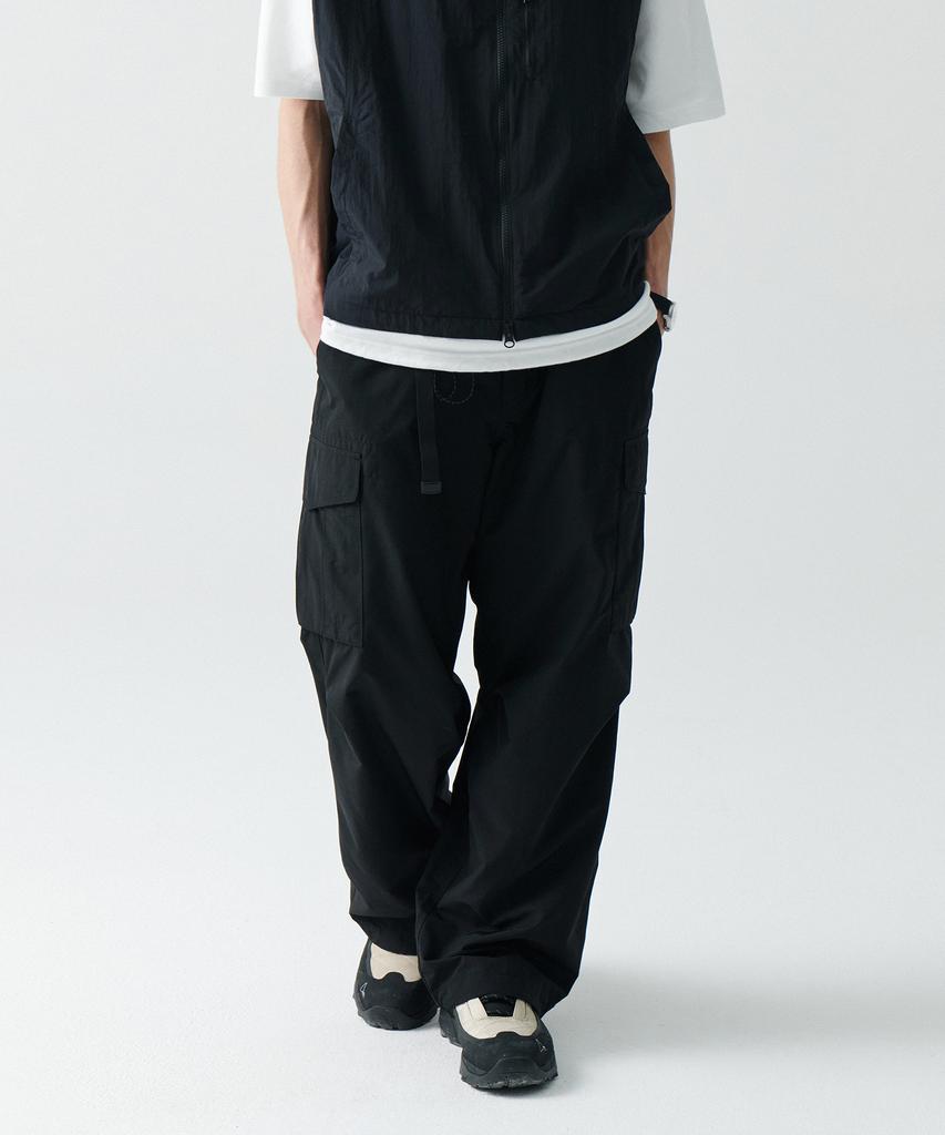 MUSINSA STANDARD [City Leisure] Np Wide Belted Cargo Pants [Black]