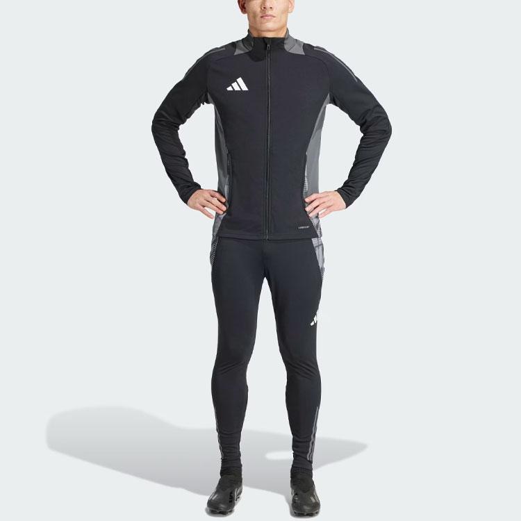 adidas Тренировочная куртка Tiro 24 Competition Color Block с длинным рукавом Ретро Спортивная куртка с воротником-стойкой Мужские куртки Черный IP1870