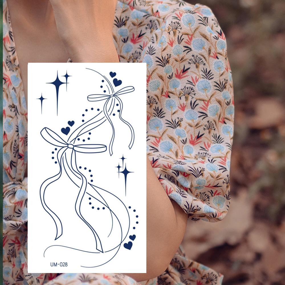 1 лист, полупостоянные реалистичные водонепроницаемые и съемные татуировки в виде трав, женские татуировки на спине, долговечные