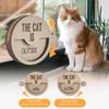 Cat Door Sign Cat IS In or Out Sign Reminder Pet Reminders Sign Cute Wood Room Round Decoration for Cat Pet Lovers Yard Door Win