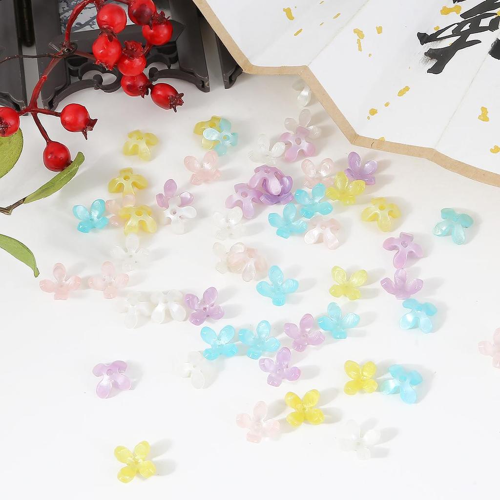10Pcs Acetic Acid Plate Shell Osmanthus Petals Beads For DIY Necklace Bracelet Earrings Jewelry Making Craft Accessories