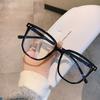 Fashion Plain Retro Glasses Frame Xiaohongshu Frame Large Square Frame Anti-Blue Myopia Finished Product