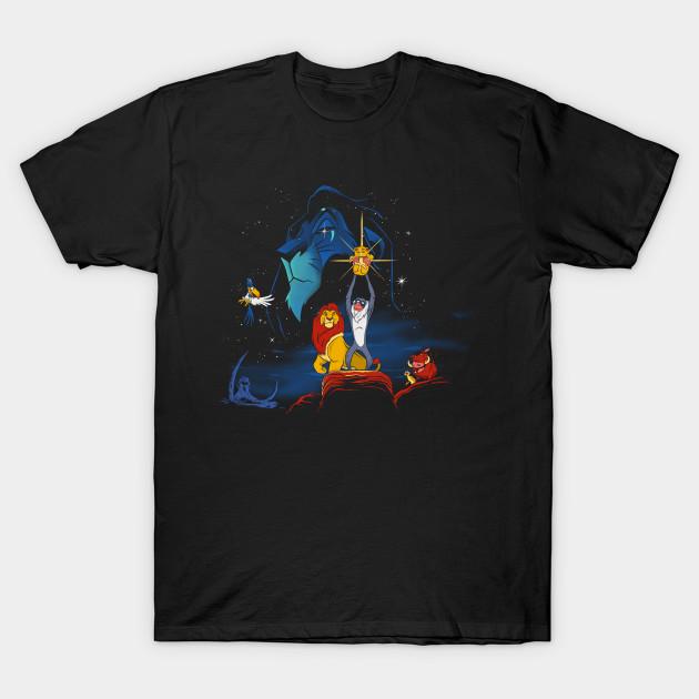 Asian Size Men Print T-shirt Lion Wars No-Cut Heat Transfer Print Cotton Tshirt