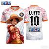 2026 Японское аниме One Piece Луффи Графическая футболка Футбольная футболка Осень Спорт Быстросохнущая Мужская футболка Детская одежда Футболка