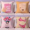 Feminist Girl Power Inspirational Quote Cushion Cover Plush Fabric Soft Double-Sided Printed Sofa Winter Home Gift Pillow Cover