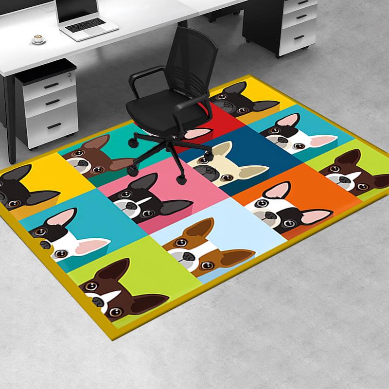 Office Carpet: Pop Art Dog Portrait Sofa Rug, Chair Mat Protection