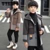 Children's Clothing Boys Woolen Coats In The Long Section of Autumn and Winter In The Big Boys Boys Woolen Coat Plus Velvet Thick Coat