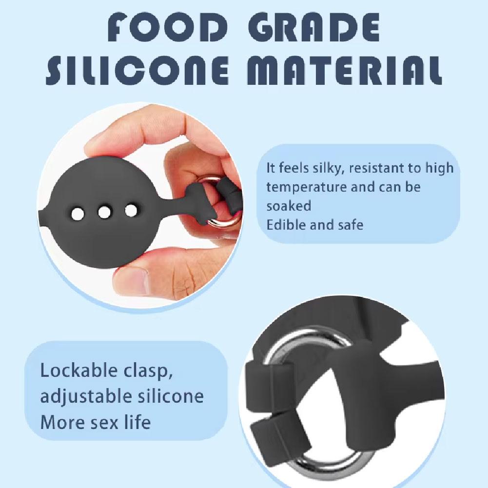 Кляп для рта из силикона, дышащий шарик-кляп, регулируемый ремень, взрослые SM-игры, секс-игрушки, эротические аксессуары