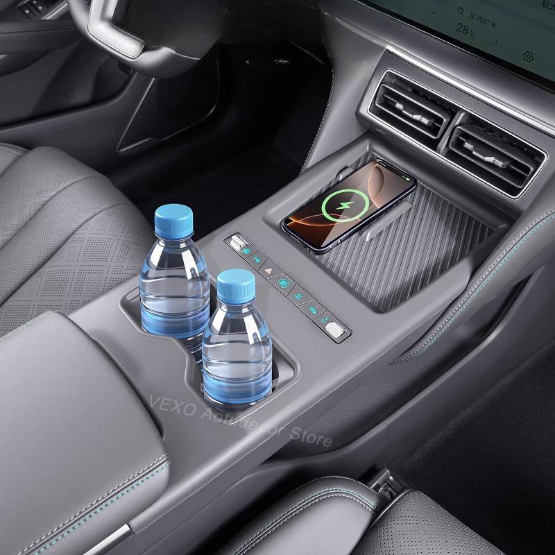 Силиконовый коврик на центральную консоль, полное покрытие, для BYD Song L DM-i 2026 2025 2024, защитная накладка-подставка для беспроводной зарядки и подстаканников