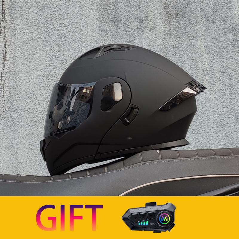 ORZ Мотоциклетный шлем Модульный шлем-флип с двойным визором Полнолицевой шлем Поставляется с Bluetooth-наушниками Модель 103