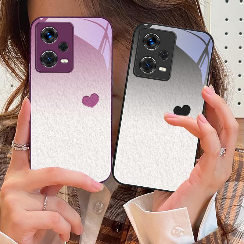 Beiwen Люблю Фиолетовый Для Xiaomi 14 Ultra 13 Lite Redmi Note 13 11 Pro 12 Plus Poco X6 3 Pro F4 6 GT Чехол для телефона из закаленного стекла