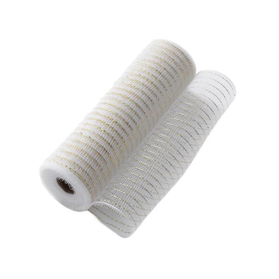 Christmas Mesh Ribbon 10 Inch X 10 Yards Metallic Foil