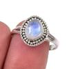 Кольцо из стерлингового серебра 925 пробы с натуральным радужным лунным камнем ручной работы S.8.5 p7Y74
