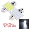 2pcs White 31mm 12-SMD 12V COB LED Car Interior Dome Map Light Bulbs DE3175