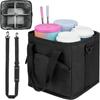 No-Spill Vehicle Drink Storage Bag 4 Compartment Car Cup Storage Pouch  Daily Driving