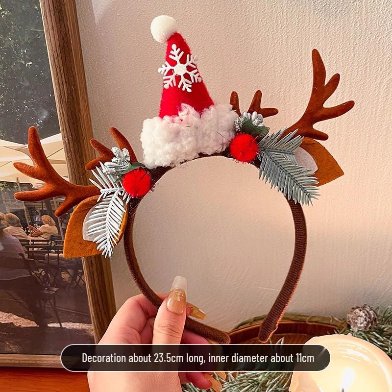 Mori Style Reindeer Antler Headband - Cute Christmas Hair Accessory for Women & Kids