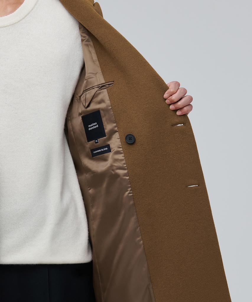 Musinsa Standard Cashmere Blend Daddy Shoulder Double Long Coat [Tan Brown]