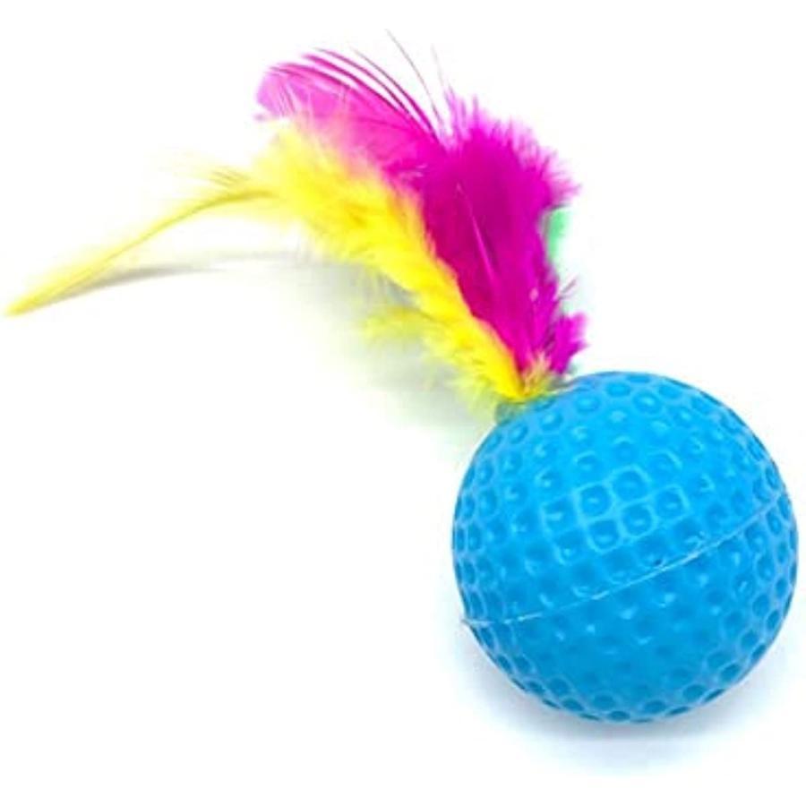 3 шт. смешанный забавный пластиковый мяч для гольфа с перьями, игрушка для кошек, интерактивный котенок, кошка, мяч-дразнилка, игрушка, товары для домашних животных