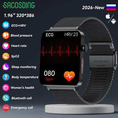 SACOSDING Новый +PPG Умные часы АД/Кислород Сон Анализ Здоровья BT Звонок Умные часы Мужские Женские Для Androd iOS