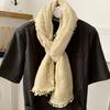 Cotton and Linen Scarf Atmosphere New Retro Linen Literary and Fresh Thin Monochrome Scarf Shawl