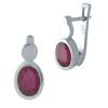 Silver Earrings with Natural Ruby (1973011)