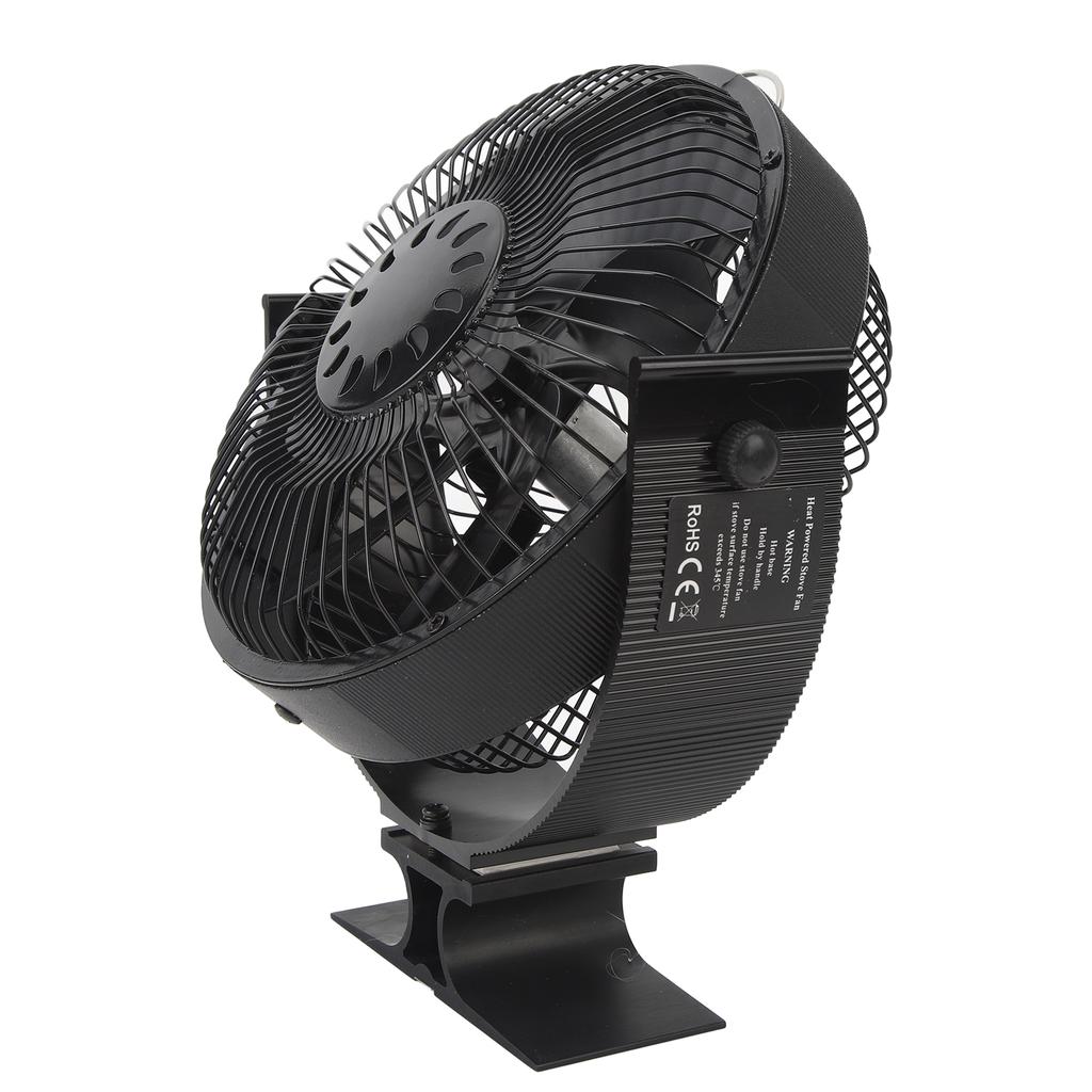 Fireplace Fans Heat Powered 6 Blades Slient with Protective Cover Handle Wood Stove Fan for Gazebo