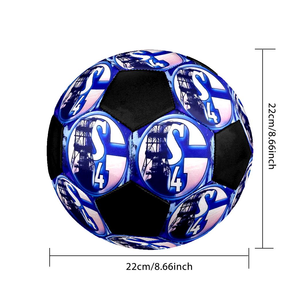 Schalke 04 Indoor Soccer Ball Colorful Machine Stitched PVC Size 5 Team Training Competition Ready Durable High-Bounce Cool Sports Gift