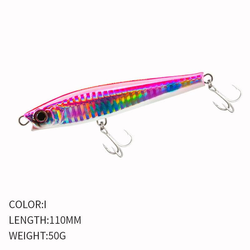 Japan Sinking Minnow Pencil Lure ABS 50g/110mm Artificial Hard Bait with Hooks Sea Fishing Tuna Deep-Sea Long-Cast