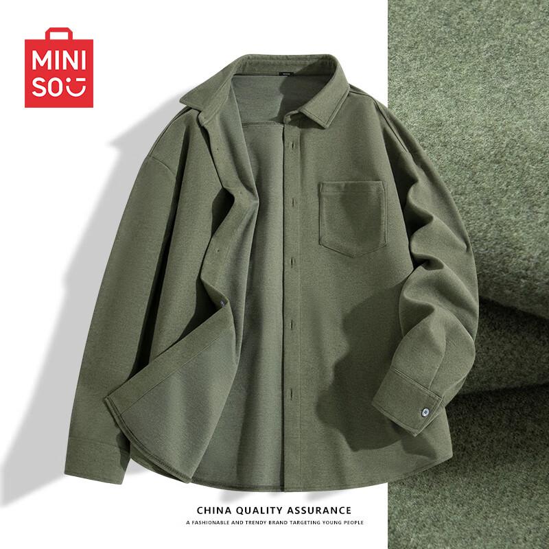MINISO Мужская фланелевая рубашка с длинным рукавом в японском стиле