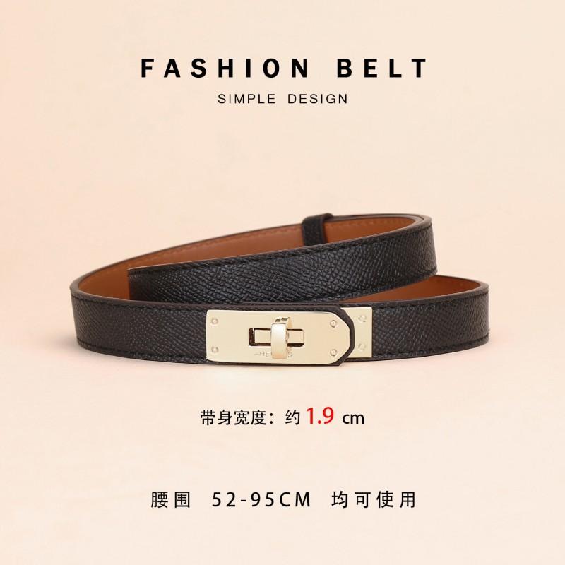 Womens Leather Belt Fashion H Buckle Waistband Work Casual Daily Wear