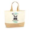 Sac Cabas - PLANETEE - Yvan Pas Touche Panda - Jute Naturelle - Imprimé En France - Anses Solides